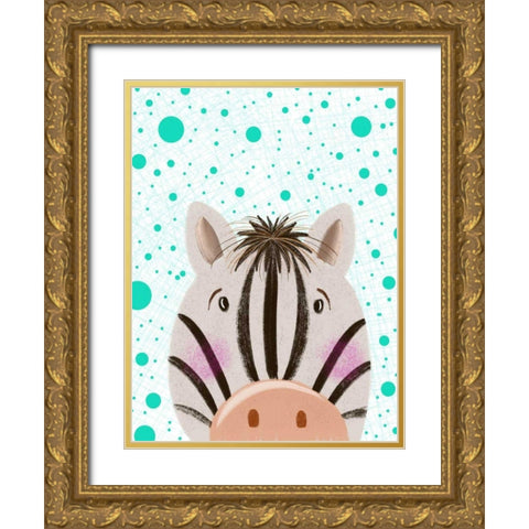 Peeky Boo V Gold Ornate Wood Framed Art Print with Double Matting by Moore, Regina