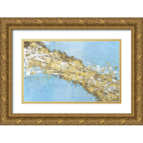 Mistral V in Azure Gold Ornate Wood Framed Art Print with Double Matting by Willett, Michael