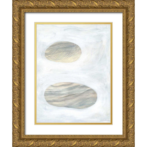 Neutral River Rocks I Gold Ornate Wood Framed Art Print with Double Matting by Lam, Vanna