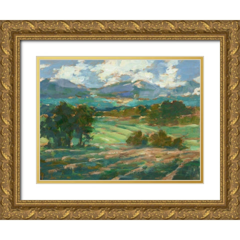 Rolling Farmland I Gold Ornate Wood Framed Art Print with Double Matting by Harper, Ethan