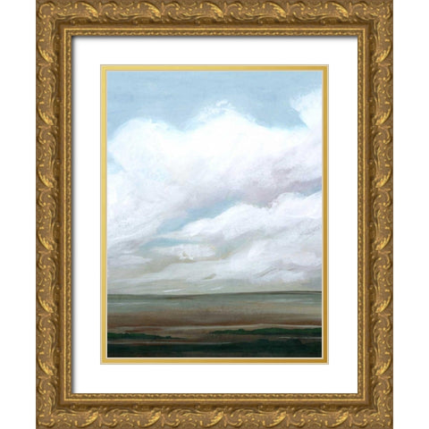 Emerald Plains II Gold Ornate Wood Framed Art Print with Double Matting by Popp, Grace