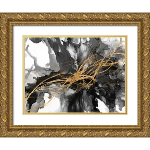 Golden Vortex I Gold Ornate Wood Framed Art Print with Double Matting by Goldberger, Jennifer