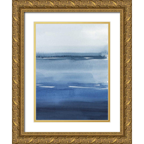 La Mar Azul I Gold Ornate Wood Framed Art Print with Double Matting by Popp, Grace