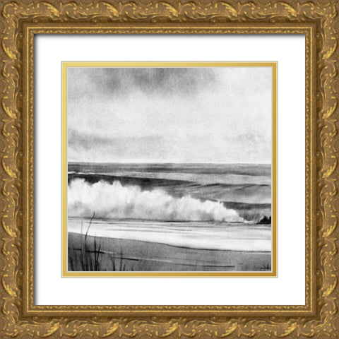 High Tide Sketch II Gold Ornate Wood Framed Art Print with Double Matting by Caroline, Emma