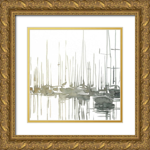 Early Morning Wharf I Gold Ornate Wood Framed Art Print with Double Matting by Caroline, Emma