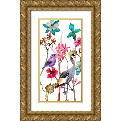 Tangled Garden I Gold Ornate Wood Framed Art Print with Double Matting by Wang, Melissa