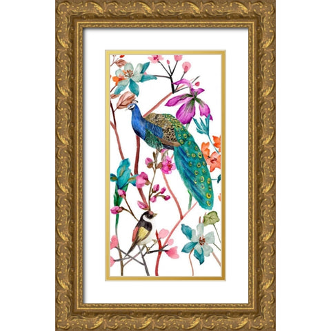 Tangled Garden III Gold Ornate Wood Framed Art Print with Double Matting by Wang, Melissa