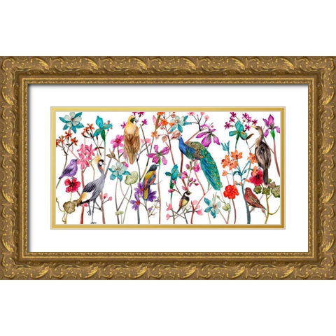 Tangled Garden V Gold Ornate Wood Framed Art Print with Double Matting by Wang, Melissa