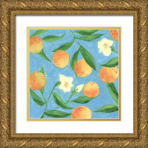 Sweet Tangerine I Gold Ornate Wood Framed Art Print with Double Matting by Wang, Melissa