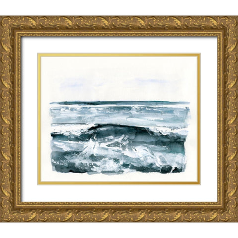 Choppy Surf II Gold Ornate Wood Framed Art Print with Double Matting by Barnes, Victoria