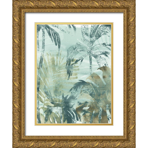 Palm Island II Gold Ornate Wood Framed Art Print with Double Matting by Vess, June Erica