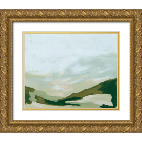 Valley Green I Gold Ornate Wood Framed Art Print with Double Matting by Vess, June Erica