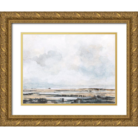 Ocean Inlet I Gold Ornate Wood Framed Art Print with Double Matting by Caroline, Emma