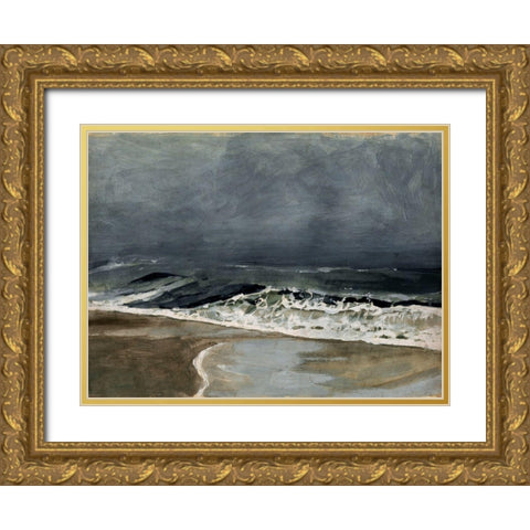 Moody Sea I Gold Ornate Wood Framed Art Print with Double Matting by Barnes, Victoria