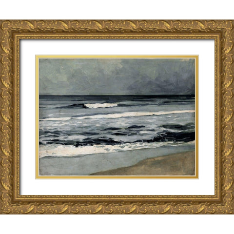 Moody Sea II Gold Ornate Wood Framed Art Print with Double Matting by Barnes, Victoria