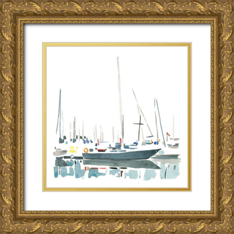 Sailboat Scenery I Gold Ornate Wood Framed Art Print with Double Matting by Caroline, Emma