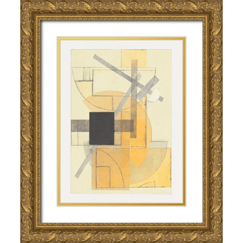 Mapping Bauhaus III Gold Ornate Wood Framed Art Print with Double Matting by Delamater, Rob