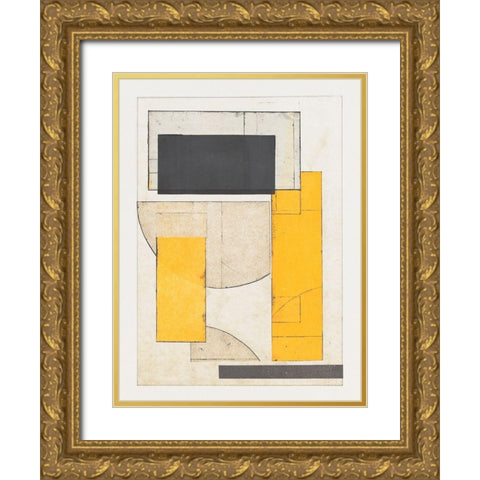 Mapping Bauhaus IV Gold Ornate Wood Framed Art Print with Double Matting by Delamater, Rob
