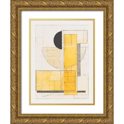 Mapping Bauhaus V Gold Ornate Wood Framed Art Print with Double Matting by Delamater, Rob