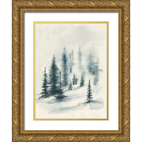 Misty Winter II Gold Ornate Wood Framed Art Print with Double Matting by Goldberger, Jennifer