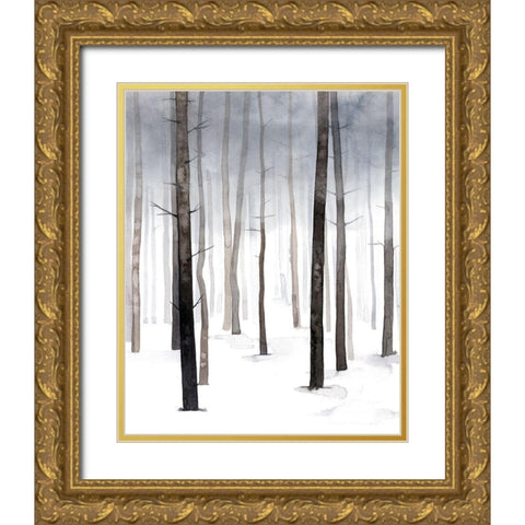 Hazy Winter Walk I Gold Ornate Wood Framed Art Print with Double Matting by Popp, Grace