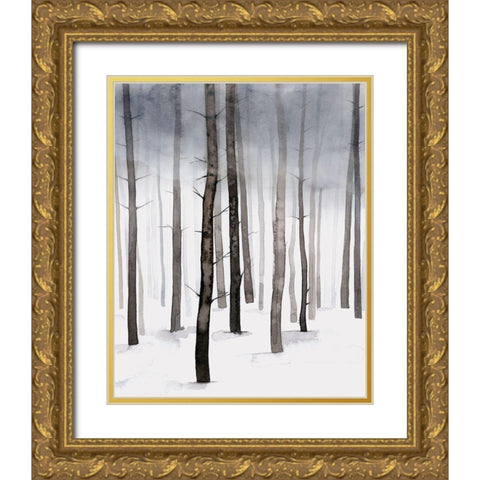 Hazy Winter Walk II Gold Ornate Wood Framed Art Print with Double Matting by Popp, Grace