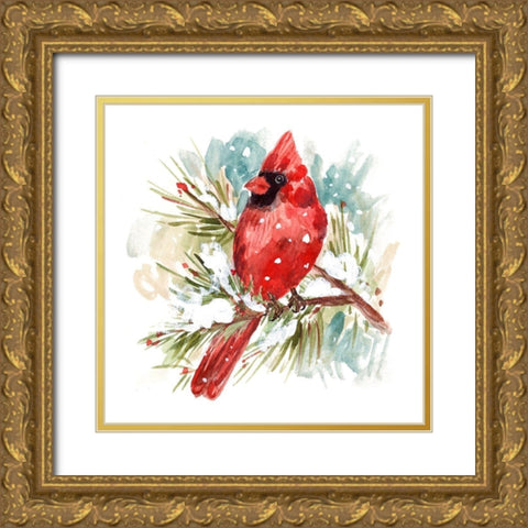 The Cardinal II Gold Ornate Wood Framed Art Print with Double Matting by Wang, Melissa