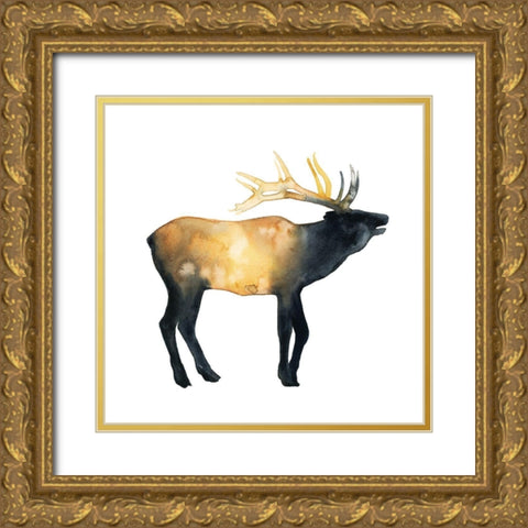 Elk Aglow II Gold Ornate Wood Framed Art Print with Double Matting by Popp, Grace