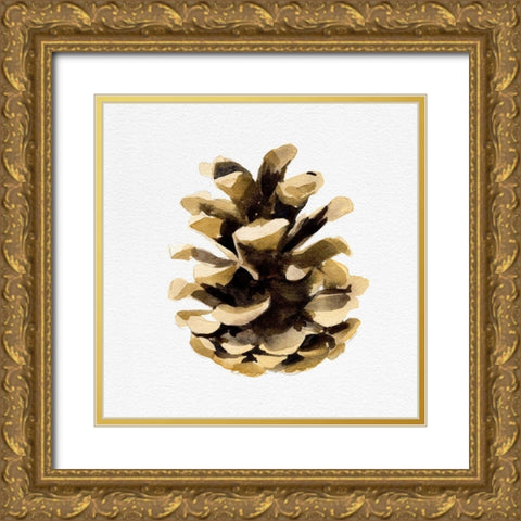 Conifer Cone II Gold Ornate Wood Framed Art Print with Double Matting by Caroline, Emma