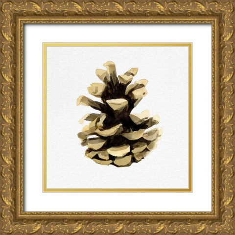Conifer Cone III Gold Ornate Wood Framed Art Print with Double Matting by Caroline, Emma