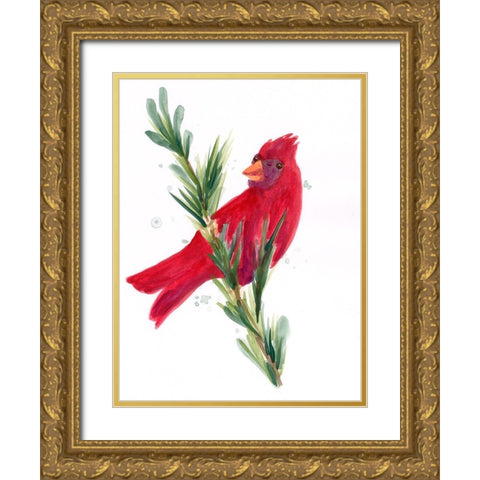 Warm Winter Wishes III Gold Ornate Wood Framed Art Print with Double Matting by Vess, June Erica