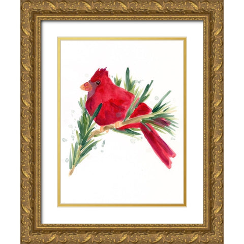 Warm Winter Wishes IV Gold Ornate Wood Framed Art Print with Double Matting by Vess, June Erica