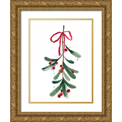 Warm Winter Wishes V Gold Ornate Wood Framed Art Print with Double Matting by Vess, June Erica