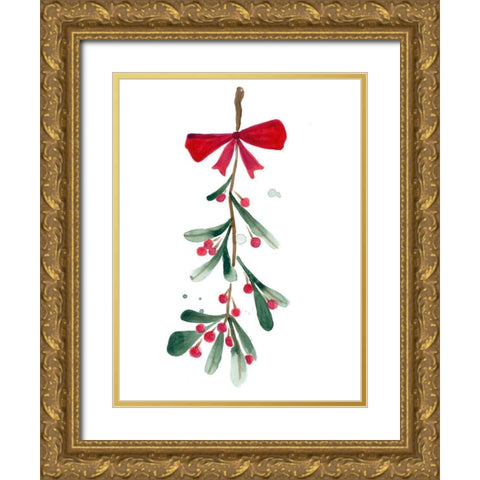 Warm Winter Wishes VI Gold Ornate Wood Framed Art Print with Double Matting by Vess, June Erica