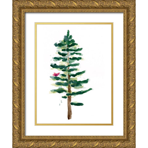 Warm Winter Wishes VIII Gold Ornate Wood Framed Art Print with Double Matting by Vess, June Erica