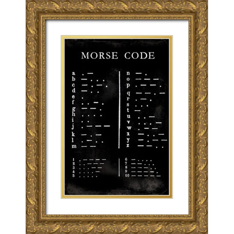 Morse Code Chart Gold Ornate Wood Framed Art Print with Double Matting by Vision Studio