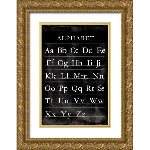 Alphabet Chart Gold Ornate Wood Framed Art Print with Double Matting by Vision Studio