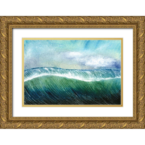 Big Surf I Gold Ornate Wood Framed Art Print with Double Matting by Ludwig, Alicia