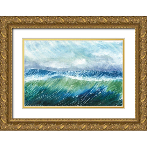 Big Surf II Gold Ornate Wood Framed Art Print with Double Matting by Ludwig, Alicia