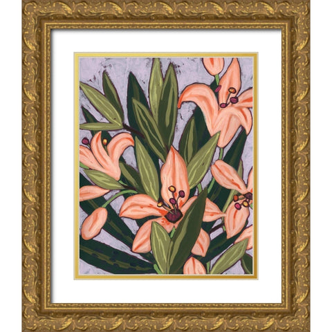 Island Lily I Gold Ornate Wood Framed Art Print with Double Matting by Vess, June Erica