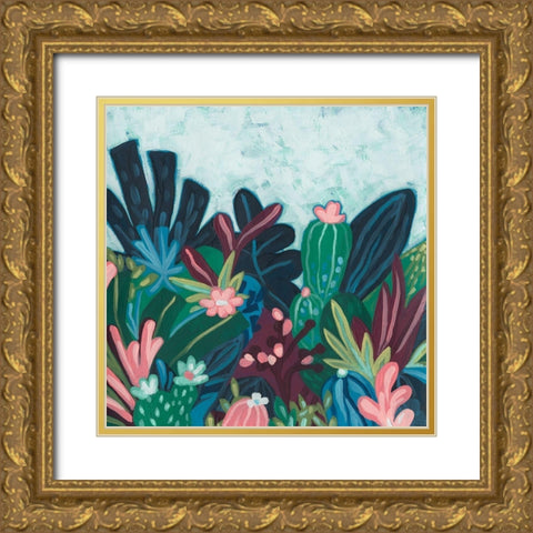 Tropic Vista II Gold Ornate Wood Framed Art Print with Double Matting by Vess, June Erica