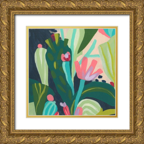 Tropical Celebration II Gold Ornate Wood Framed Art Print with Double Matting by Vess, June Erica