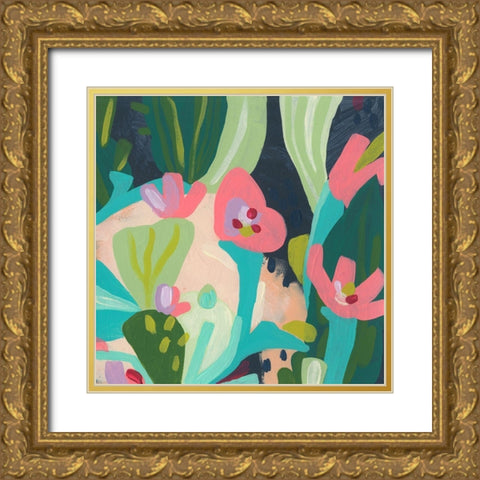 Tropical Celebration III Gold Ornate Wood Framed Art Print with Double Matting by Vess, June Erica