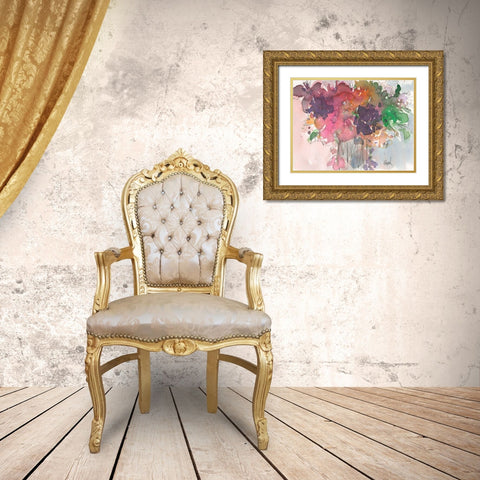 Floral Charm I Gold Ornate Wood Framed Art Print with Double Matting by Dixon, Samuel