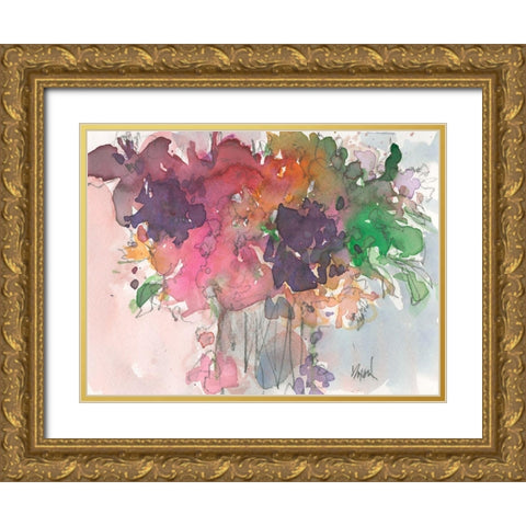 Floral Charm I Gold Ornate Wood Framed Art Print with Double Matting by Dixon, Samuel