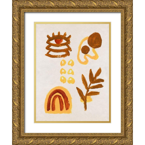 Air and Fire II Gold Ornate Wood Framed Art Print with Double Matting by Wang, Melissa