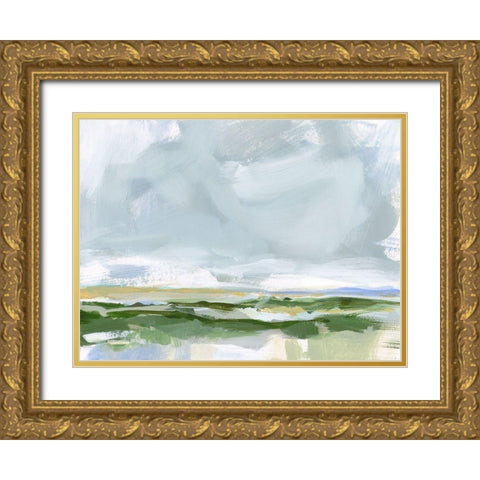 Soft Winds II Gold Ornate Wood Framed Art Print with Double Matting by Long, Christina