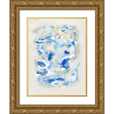 Tinted Abstract II Gold Ornate Wood Framed Art Print with Double Matting by Long, Christina