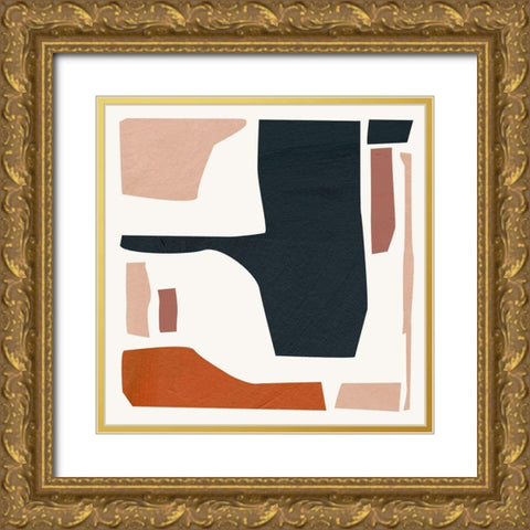 Mid Century Shapes IV Gold Ornate Wood Framed Art Print with Double Matting by Wang, Melissa