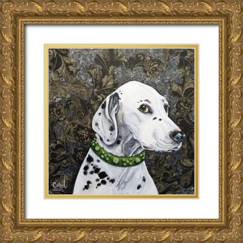 Playful Pup II Gold Ornate Wood Framed Art Print with Double Matting by Dillon, Carol